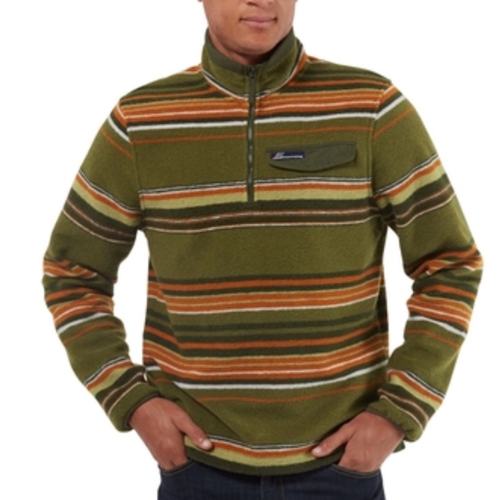 Craghoppers LIONEL HALF ZIP - Dark Moss Stripe